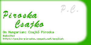 piroska csajko business card