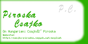 piroska csajko business card